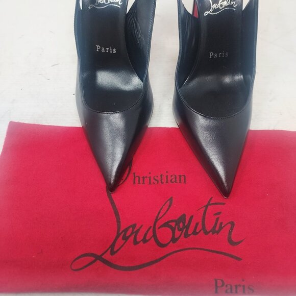 Christian Louboutin Black Strappy Condora Leather Heel Shoe - Picture 8 of 11